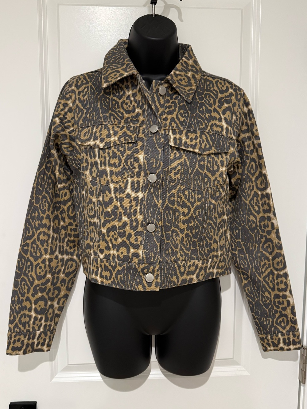 RSQ Leopard Denim Jacket